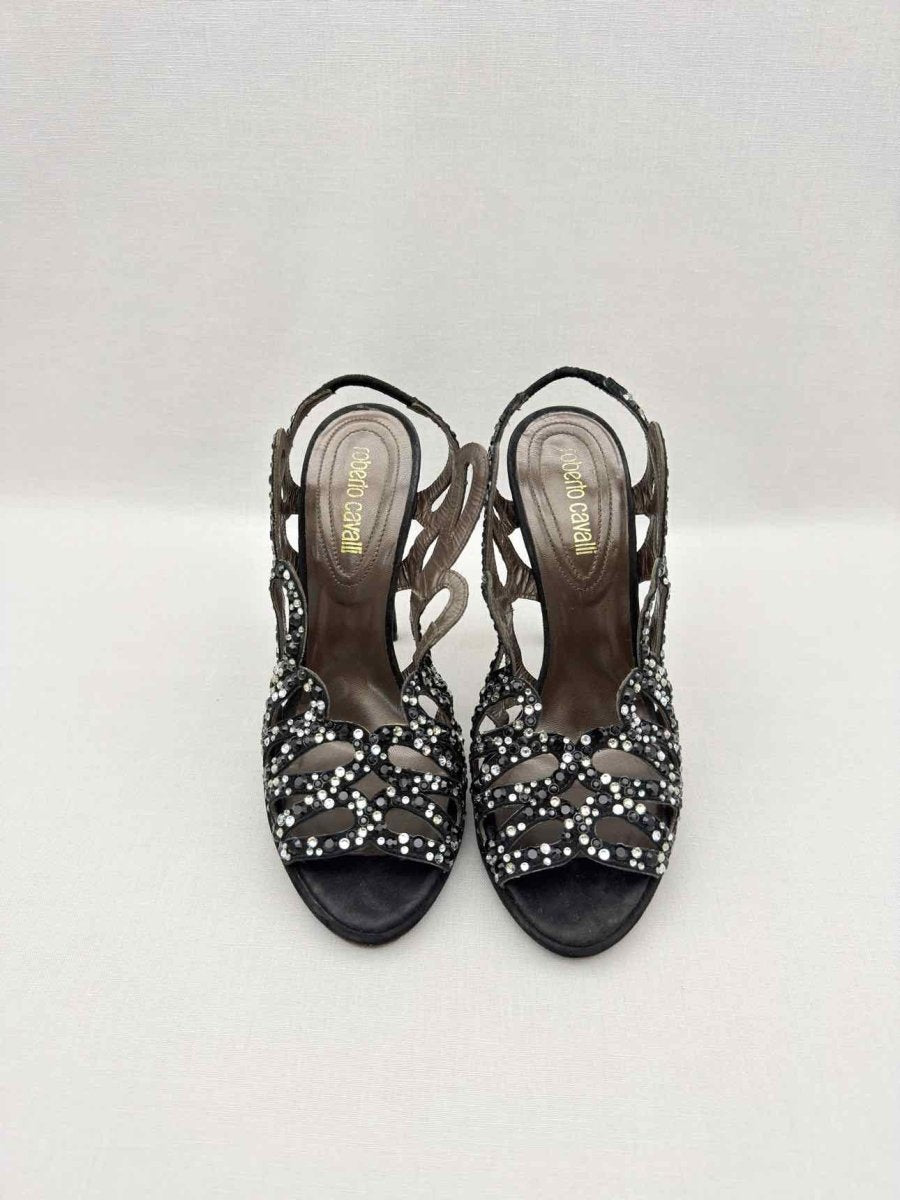 Pre-loved ROBERTO CAVALLI Black Size EU 38 Heeled Sandals at Reems Closet