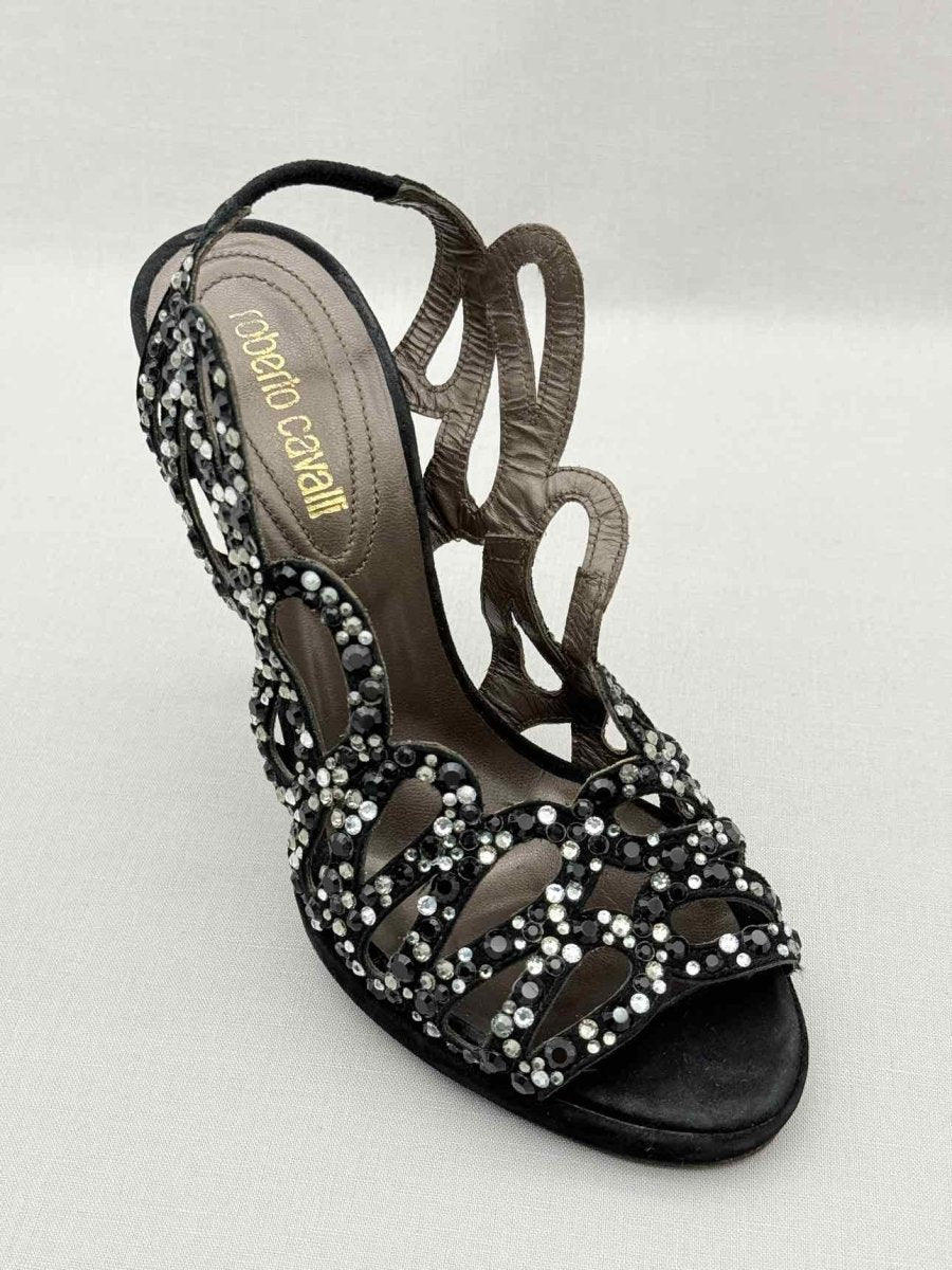 Pre-loved ROBERTO CAVALLI Black Size EU 38 Heeled Sandals at Reems Closet