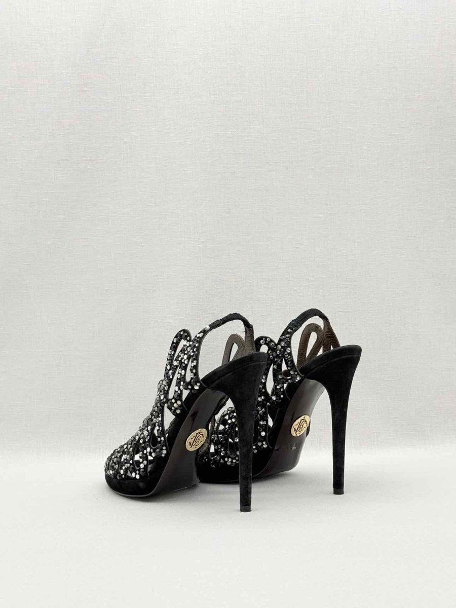 Pre-loved ROBERTO CAVALLI Black Size EU 38 Heeled Sandals at Reems Closet