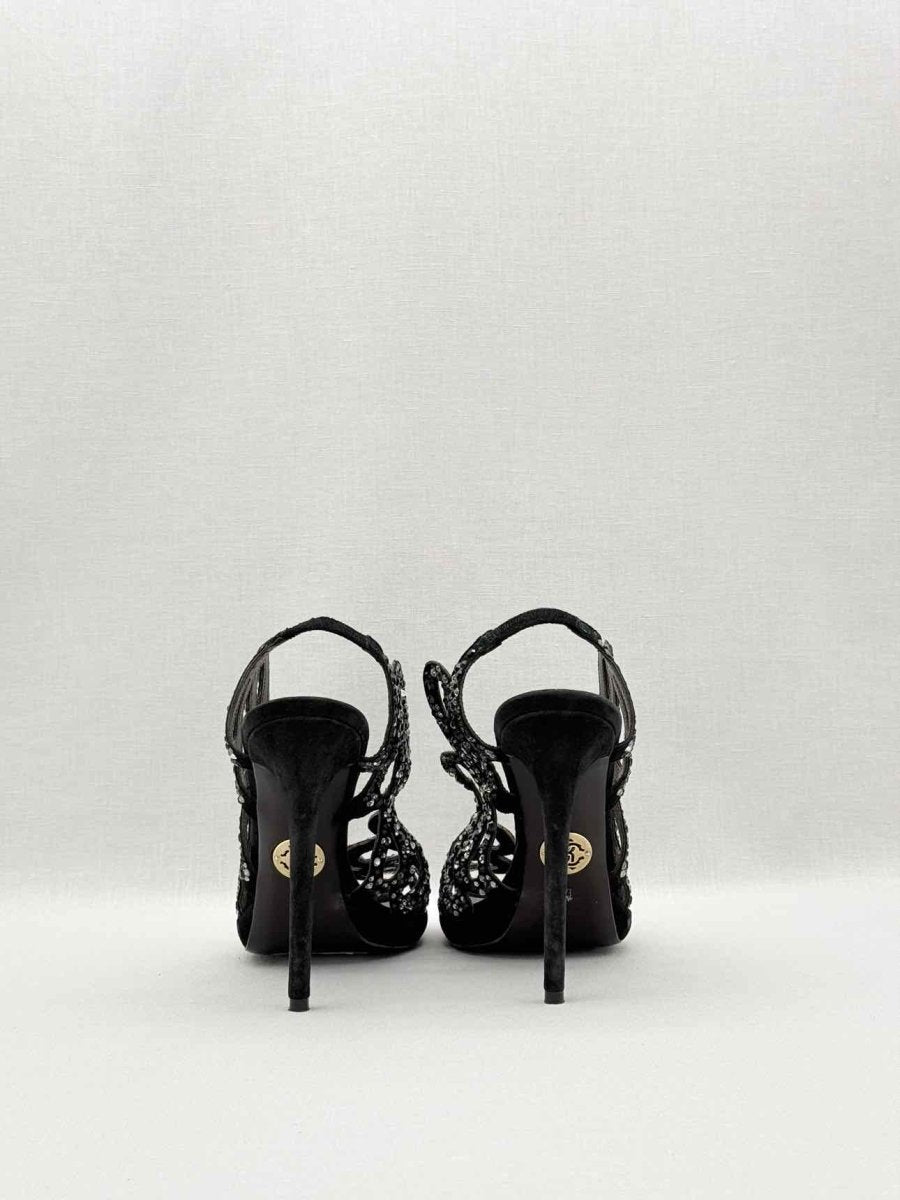Pre-loved ROBERTO CAVALLI Black Size EU 38 Heeled Sandals at Reems Closet