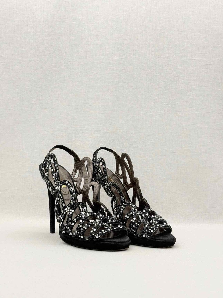 Pre-loved ROBERTO CAVALLI Black Size EU 38 Heeled Sandals at Reems Closet