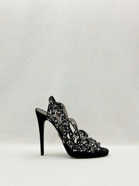 Pre-loved ROBERTO CAVALLI Black Size EU 38 Heeled Sandals at Reems Closet