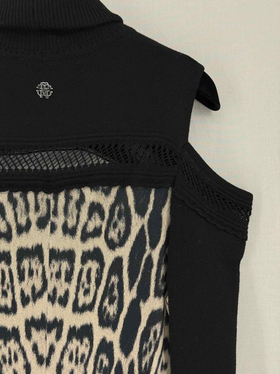 Pre - loved ROBERTO CAVALLI Black Size US 8 Knee Length Dress at Reems Closet