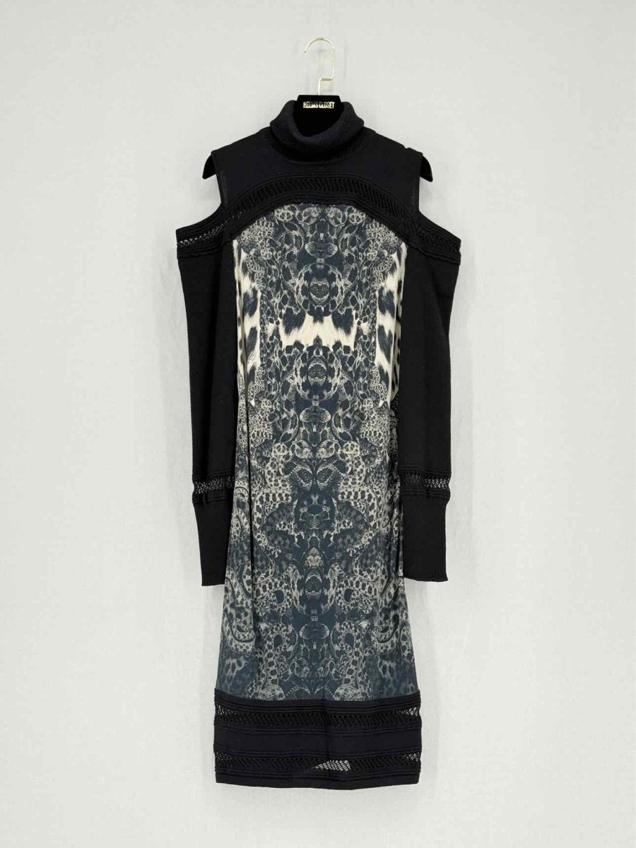 Pre - loved ROBERTO CAVALLI Black Size US 8 Knee Length Dress at Reems Closet