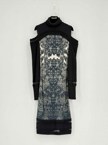 Pre - loved ROBERTO CAVALLI Black Size US 8 Knee Length Dress at Reems Closet
