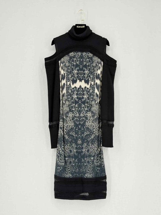 Pre - loved ROBERTO CAVALLI Black Size US 8 Knee Length Dress at Reems Closet