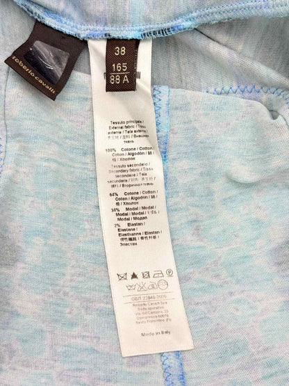 Pre-loved ROBERTO CAVALLI Blue & Black Size US 2 Top at Reems Closet
