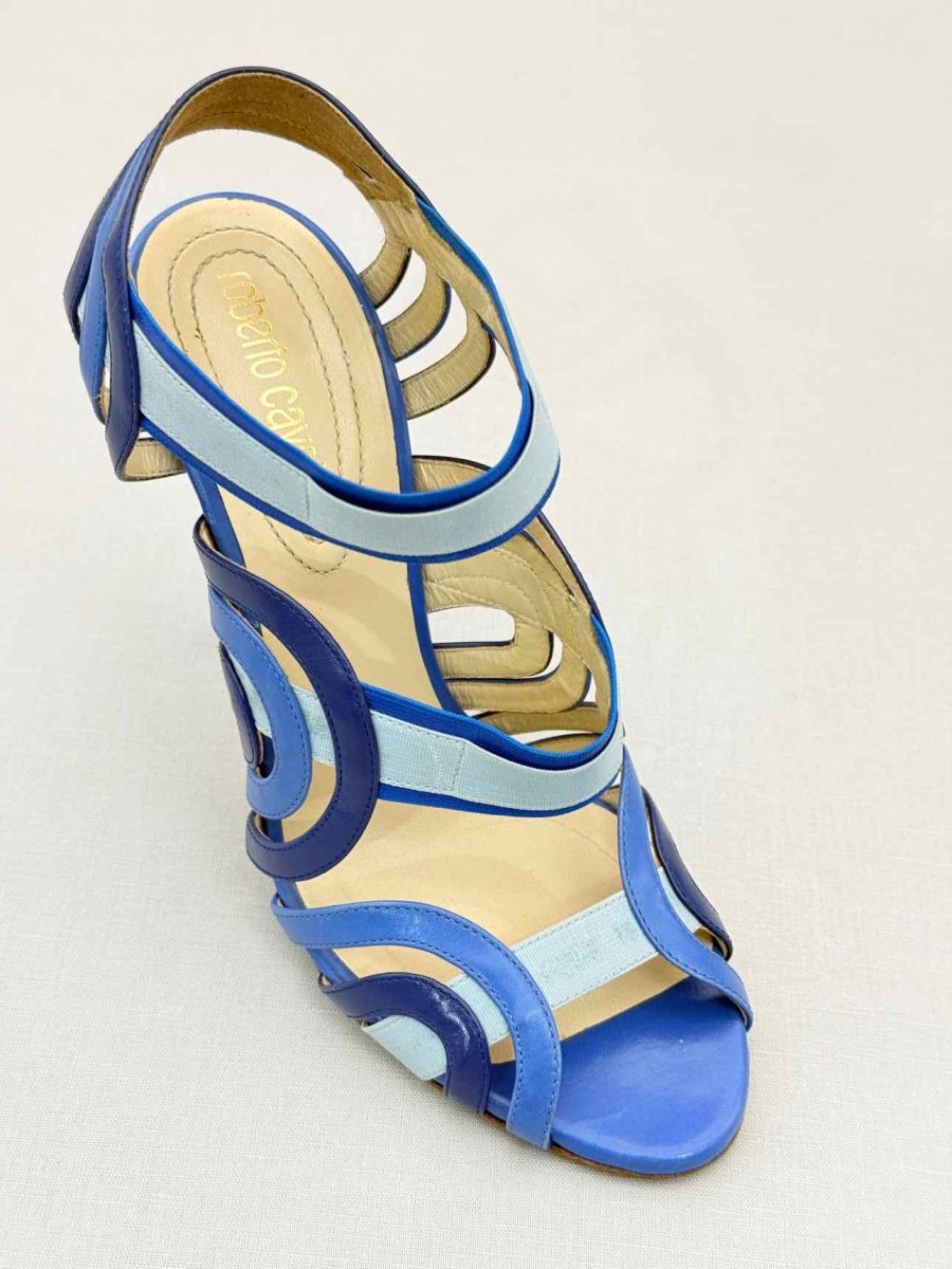 Pre-loved ROBERTO CAVALLI Blue Size EU 38 Heeled Sandals at Reems Closet