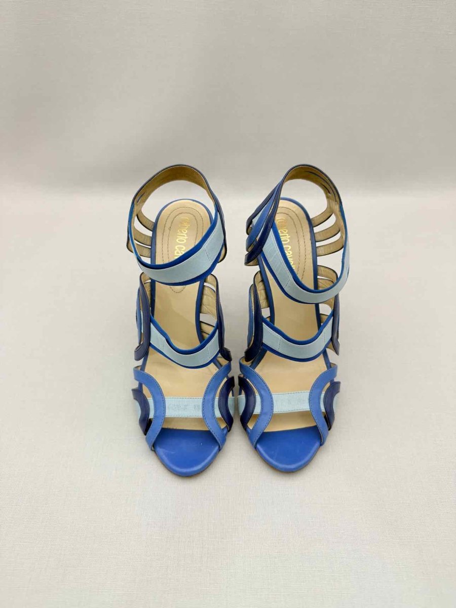 Pre-loved ROBERTO CAVALLI Blue Size EU 38 Heeled Sandals at Reems Closet