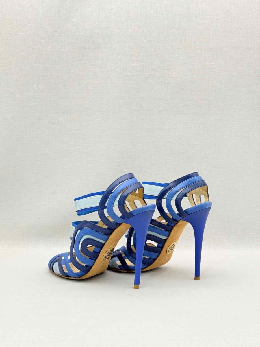 Pre-loved ROBERTO CAVALLI Blue Size EU 38 Heeled Sandals at Reems Closet