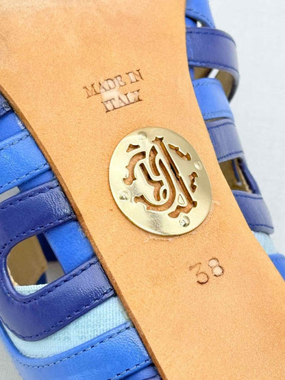 Pre-loved ROBERTO CAVALLI Blue Size EU 38 Heeled Sandals at Reems Closet