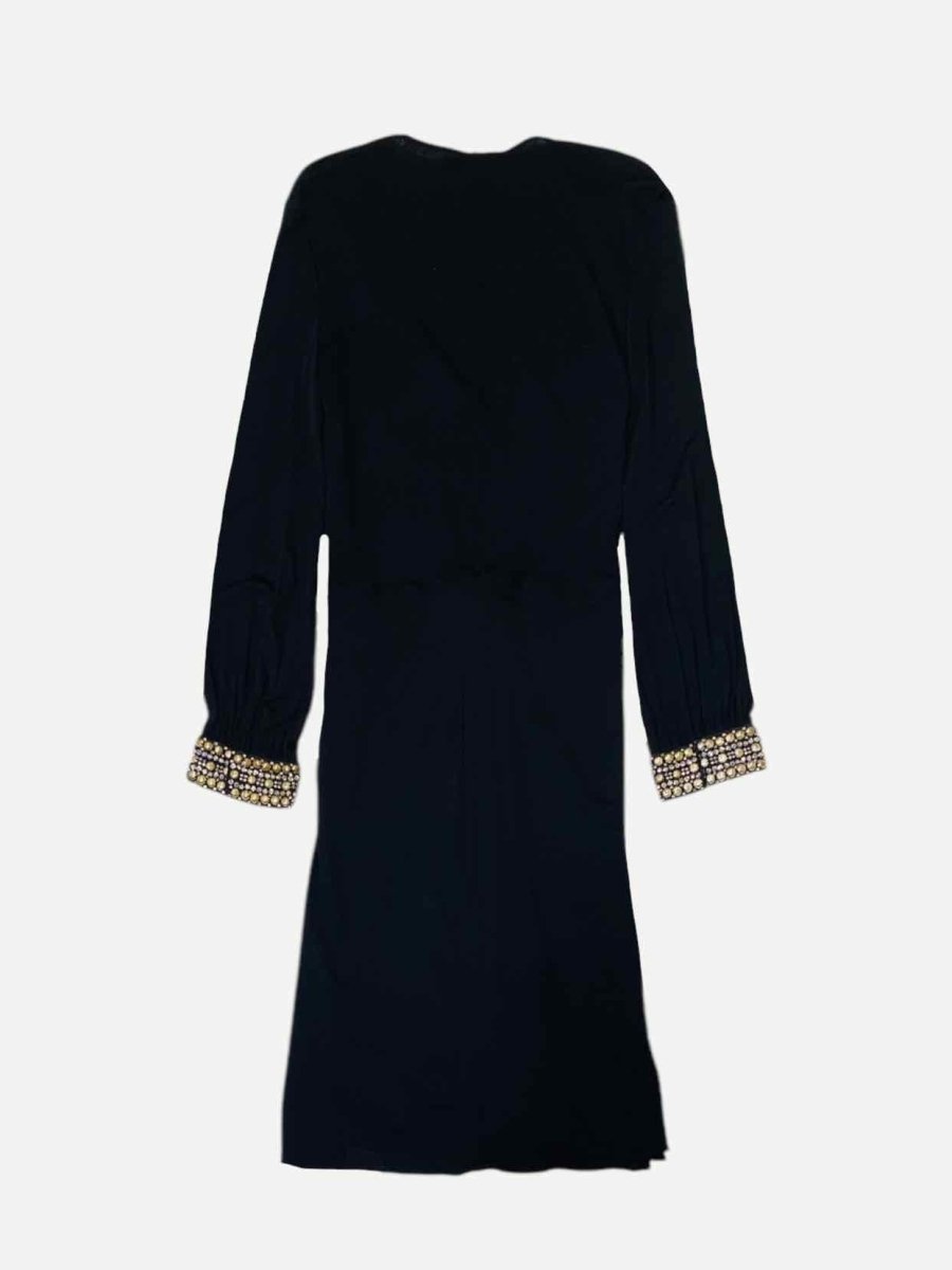 Pre - loved ROBERTO CAVALLI Bodycon Black Knee Length Dress at Reems Closet