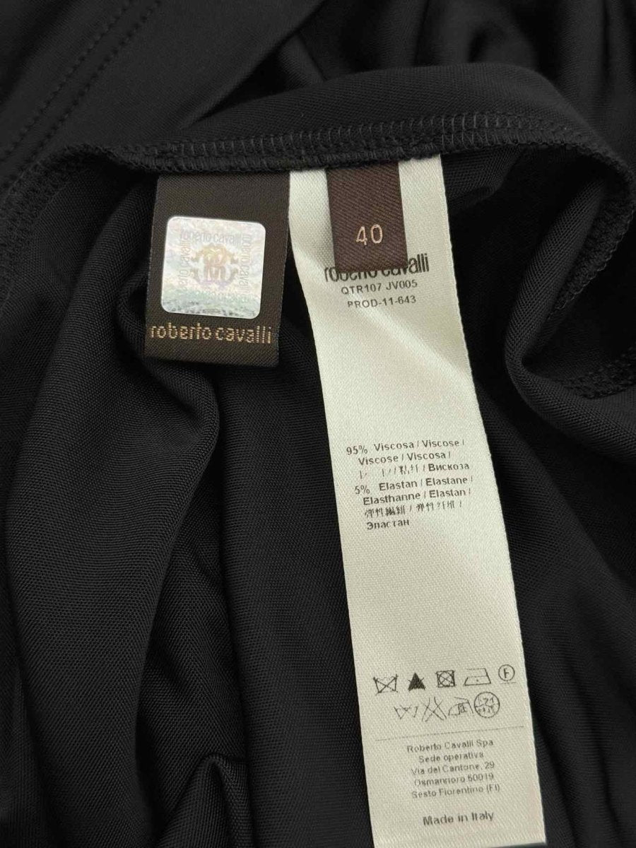 Pre - loved ROBERTO CAVALLI Bodycon Black Size US 4 Midi Dress at Reems Closet