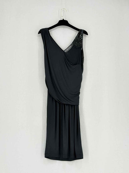 Pre - loved ROBERTO CAVALLI Bodycon Black Size US 4 Midi Dress at Reems Closet