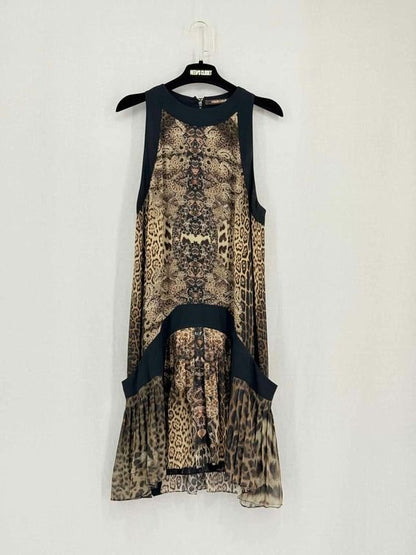 Pre-loved ROBERTO CAVALLI Brown Multicolor Size US 2 Short Dress at Reems Closet