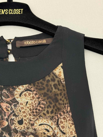 Pre-loved ROBERTO CAVALLI Brown Multicolor Size US 2 Short Dress at Reems Closet