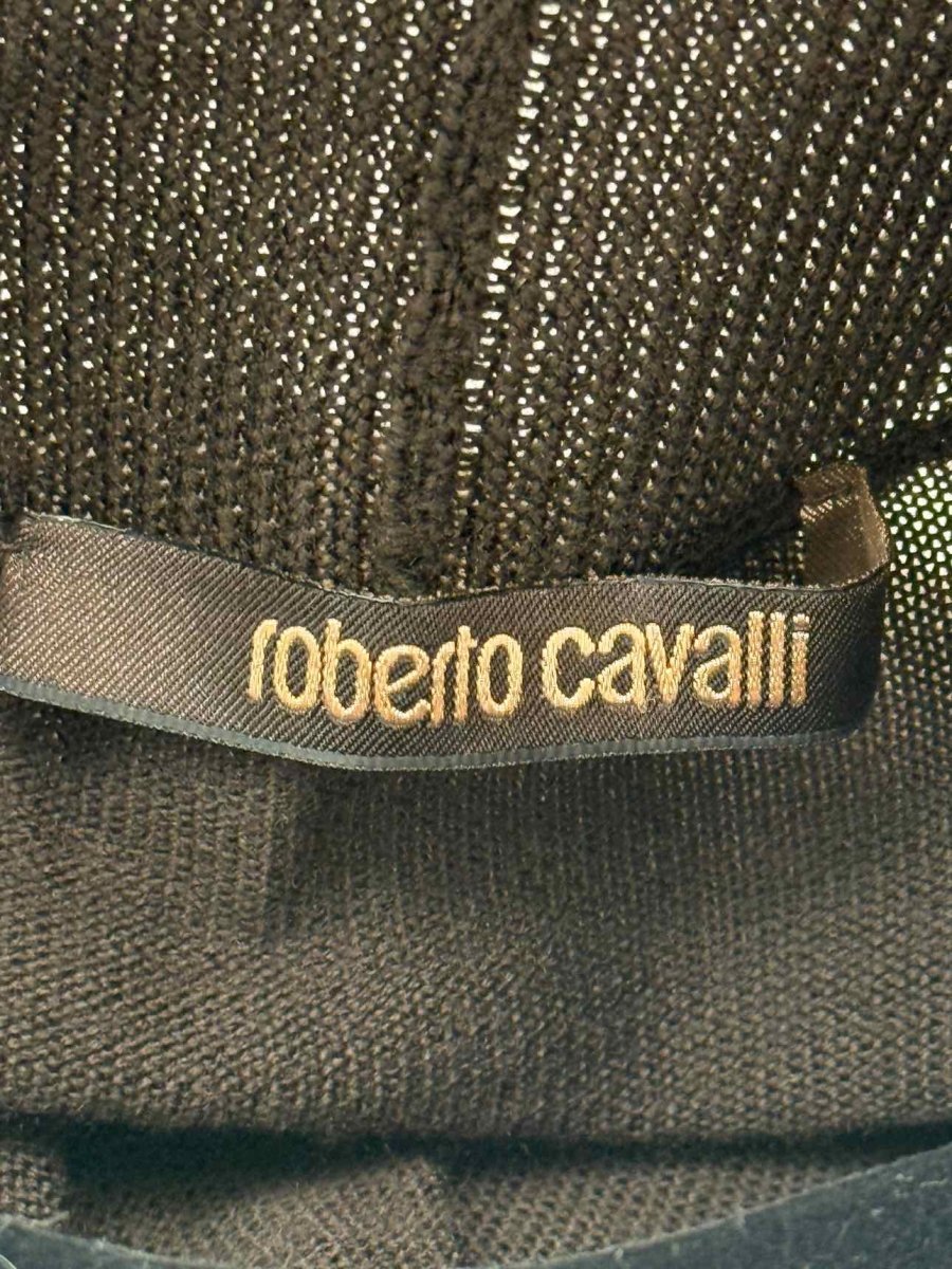 Pre - loved ROBERTO CAVALLI Brown Size US 8 Short Dress at Reems Closet