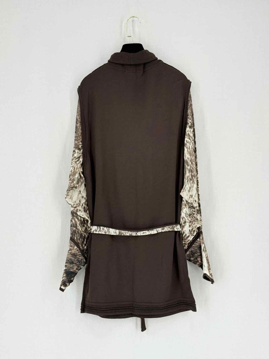 Pre - loved ROBERTO CAVALLI Brown Size US 8 Short Dress at Reems Closet