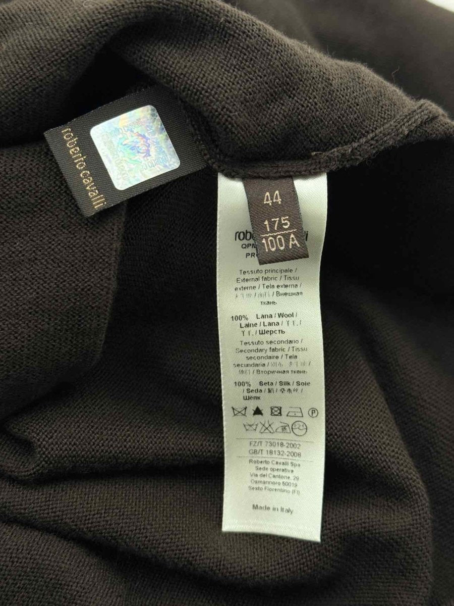 Pre - loved ROBERTO CAVALLI Brown Size US 8 Short Dress at Reems Closet