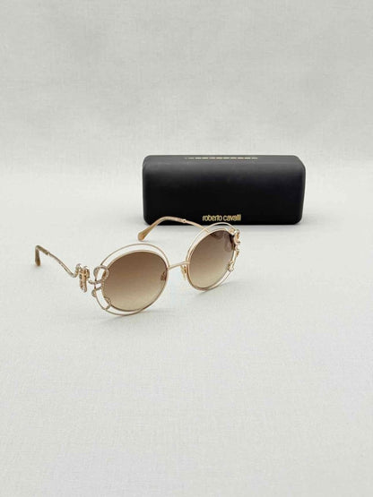 Pre - loved ROBERTO CAVALLI Carducci Gold Sunglasses at Reems Closet