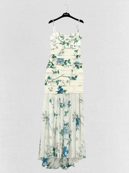 Pre - loved ROBERTO CAVALLI Drop Waist Floral Size US 6 Long Dress at Reems Closet