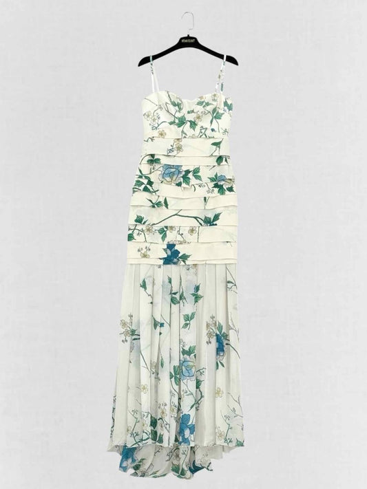 Pre - loved ROBERTO CAVALLI Drop Waist Floral Size US 6 Long Dress at Reems Closet