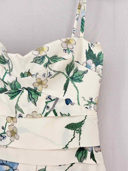 Pre - loved ROBERTO CAVALLI Drop Waist Floral Size US 6 Long Dress at Reems Closet