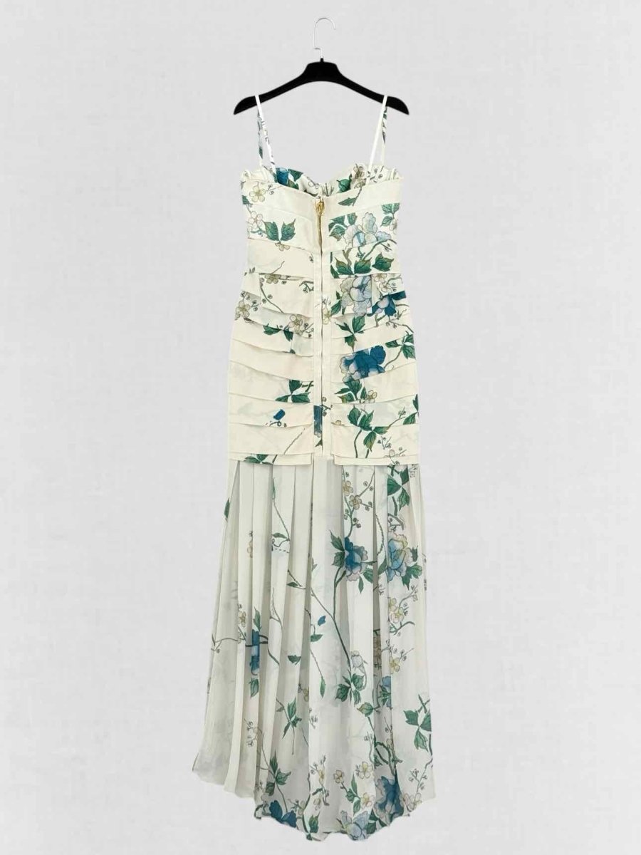 Pre - loved ROBERTO CAVALLI Drop Waist Floral Size US 6 Long Dress at Reems Closet