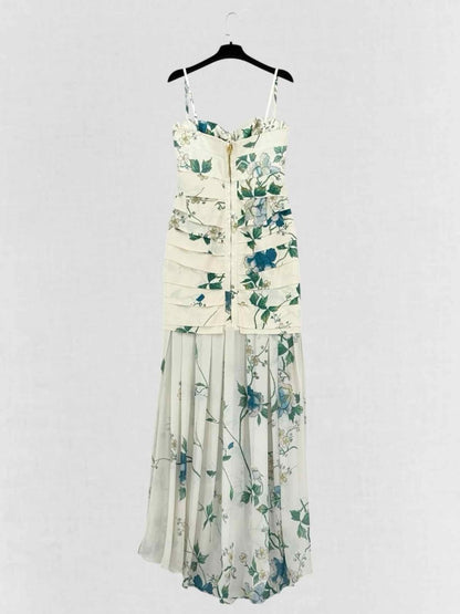 Pre - loved ROBERTO CAVALLI Drop Waist Floral Size US 6 Long Dress at Reems Closet