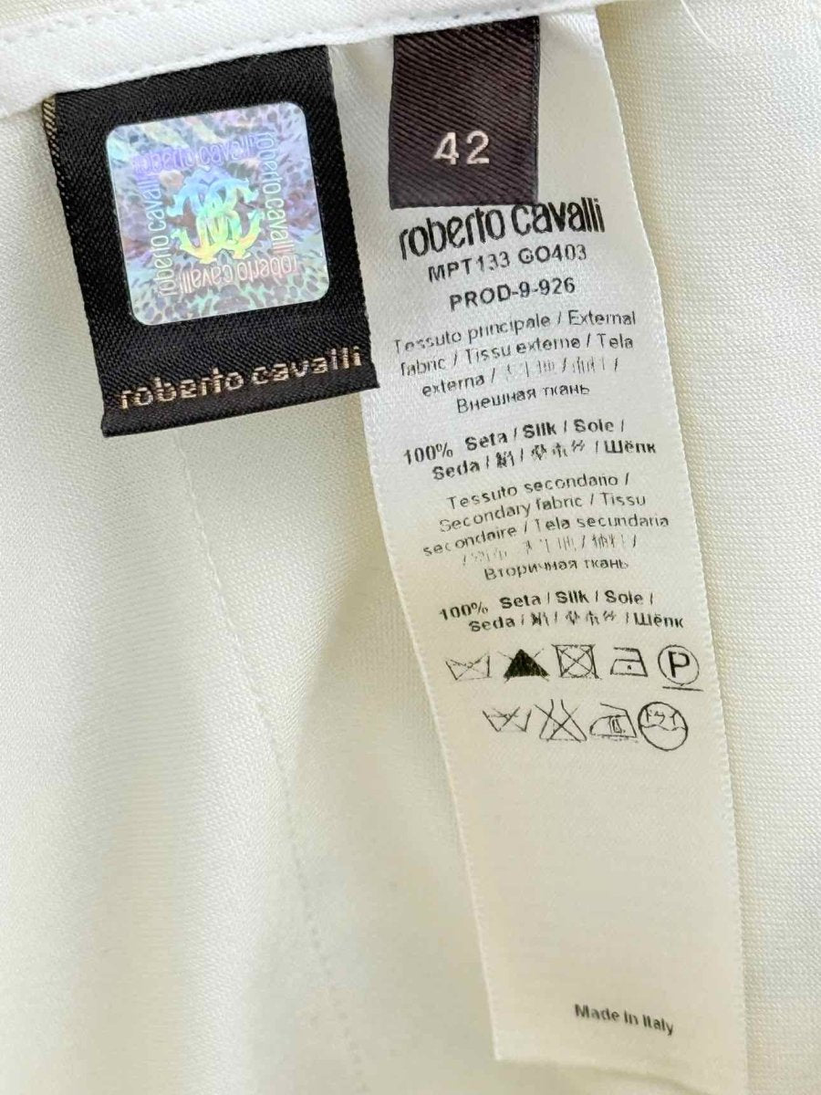 Pre - loved ROBERTO CAVALLI Drop Waist Floral Size US 6 Long Dress at Reems Closet