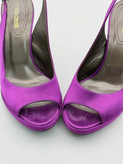 Pre-loved ROBERTO CAVALLI Fuchsia Size EU 39 Slingbacks at Reems Closet
