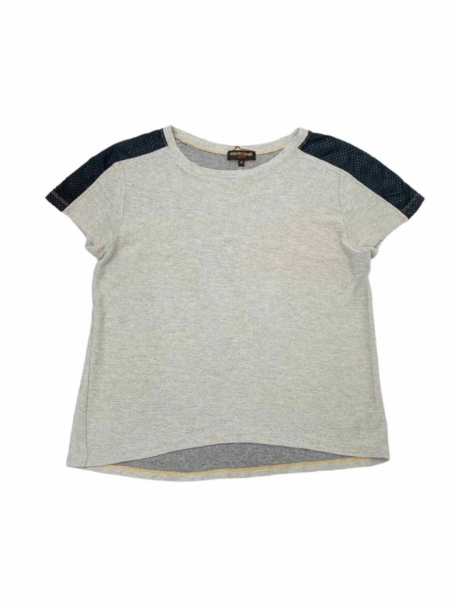 Pre-loved ROBERTO CAVALLI Grey & Black T-shirt from Reems Closet