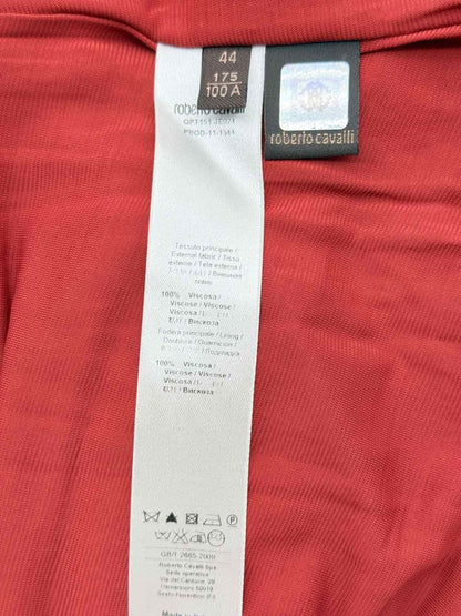 Pre - loved ROBERTO CAVALLI Halterneck Ruched Size US 8 Long Dress at Reems Closet