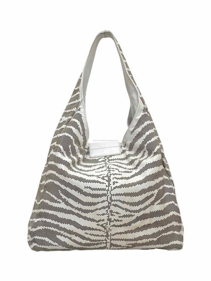 Pre - loved ROBERTO CAVALLI Laser Cut White Hobo bag at Reems Closet