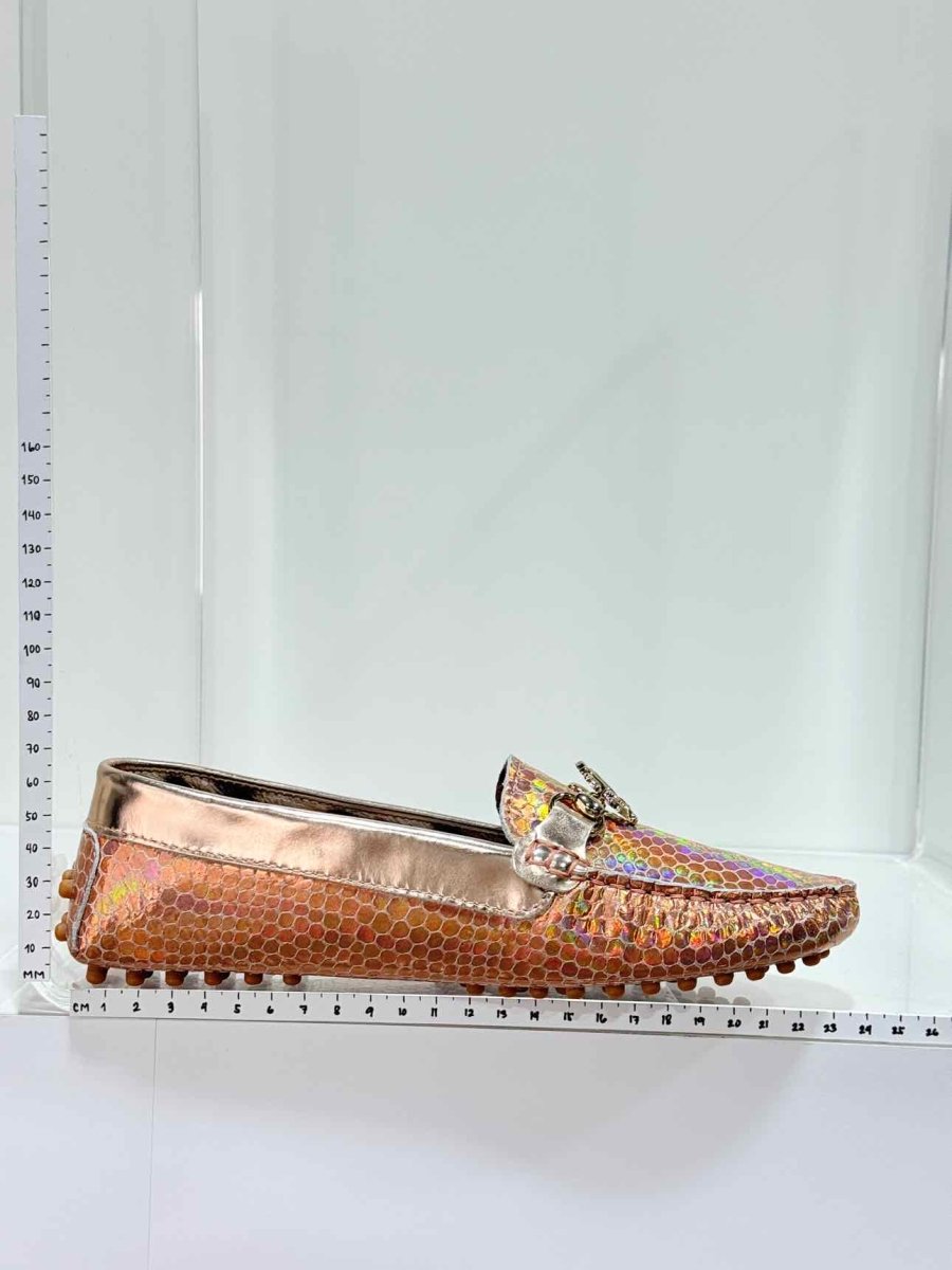 Pre - loved ROBERTO CAVALLI Metallic Bronze Size EU 35 Loafers at Reems Closet