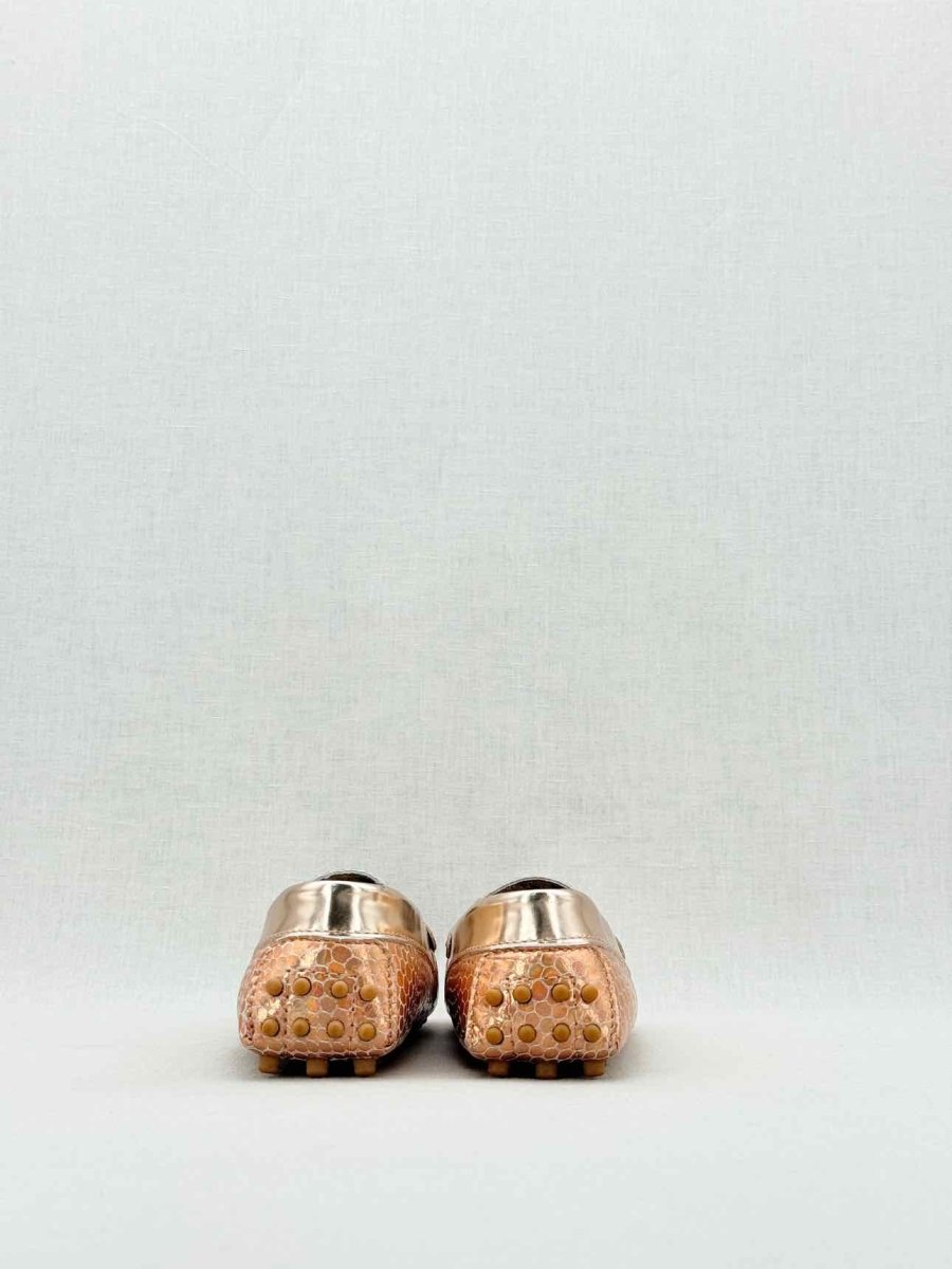 Pre - loved ROBERTO CAVALLI Metallic Bronze Size EU 35 Loafers at Reems Closet