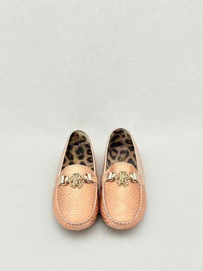 Pre - loved ROBERTO CAVALLI Metallic Bronze Size EU 35 Loafers at Reems Closet