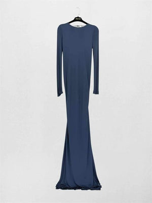 Pre-loved ROBERTO CAVALLI Navy Blue Size US 6 Long Dress at Reems Closet