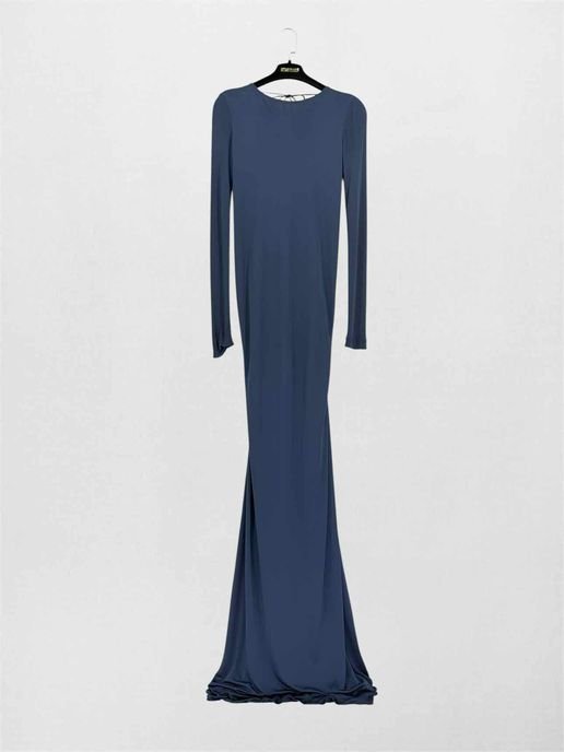 Pre-loved ROBERTO CAVALLI Navy Blue Size US 6 Long Dress at Reems Closet
