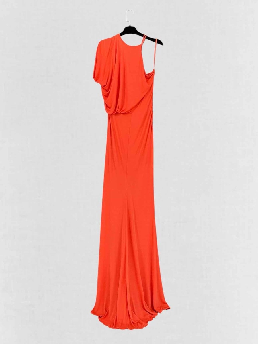 Pre - loved ROBERTO CAVALLI Orange Cutout Size US 6 Long Dress at Reems Closet
