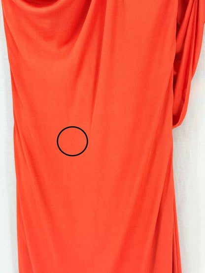 Pre - loved ROBERTO CAVALLI Orange Cutout Size US 6 Long Dress at Reems Closet