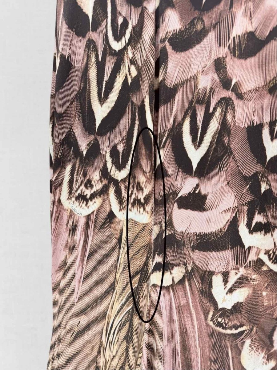 Pre - loved ROBERTO CAVALLI Pink & Brown Size US 4 Long Dress at Reems Closet