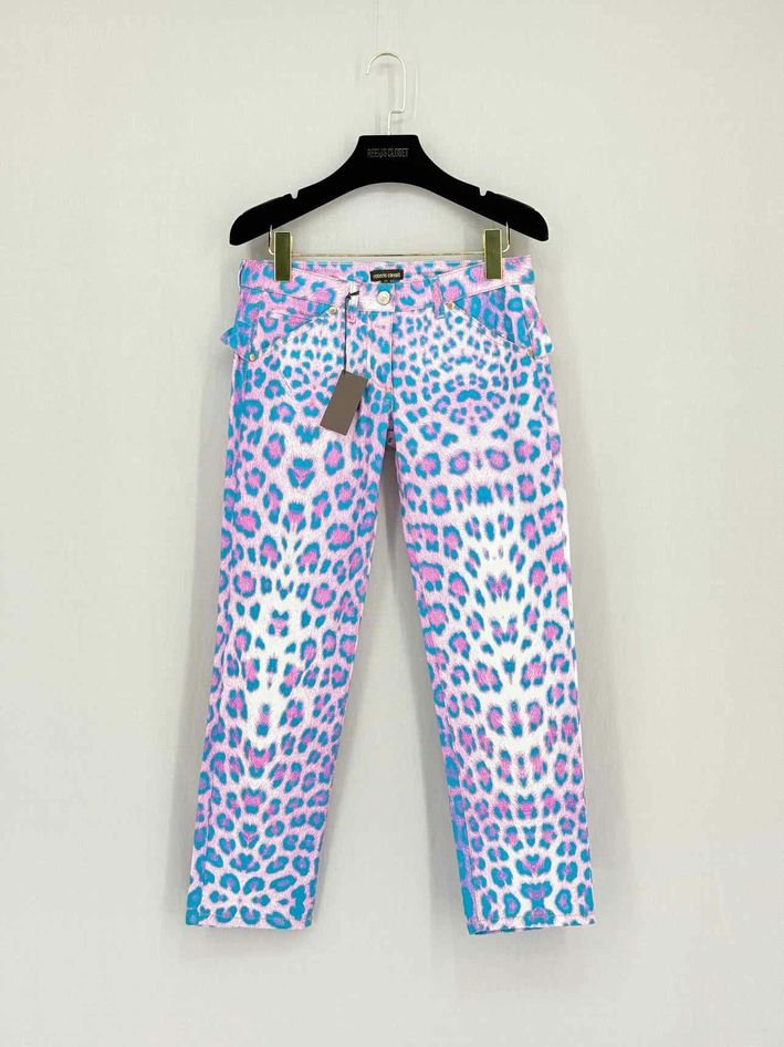 Pre-loved ROBERTO CAVALLI Pink Multicolor Size XSmall Jeans at Reems Closet