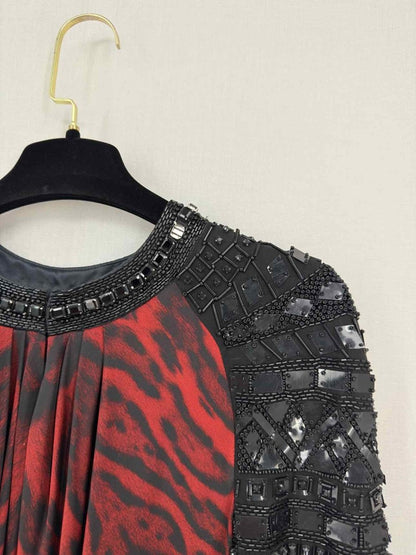 Pre-loved ROBERTO CAVALLI Red & Black Size Small Short Dress at Reems Closet