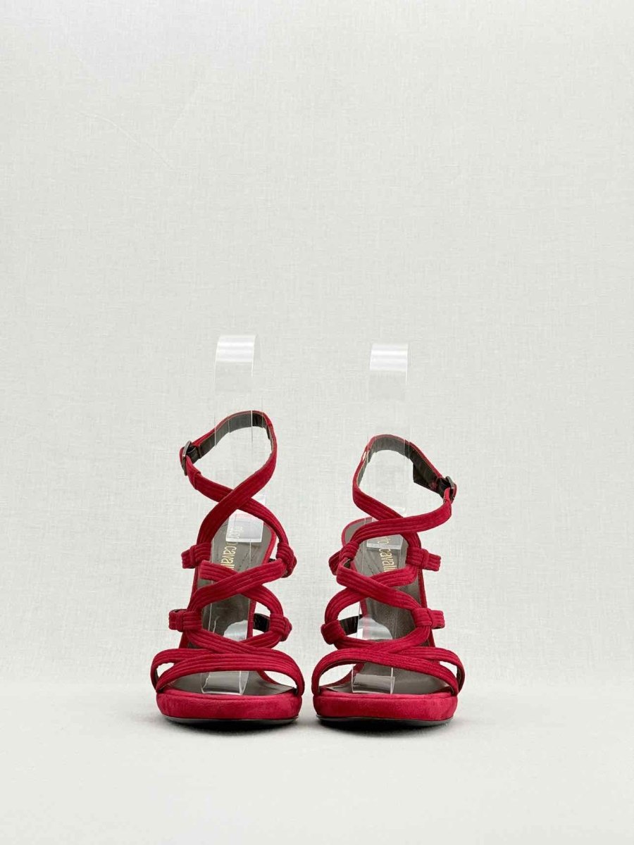 Pre - loved ROBERTO CAVALLI Red Size EU 38.5 Heeled Sandals at Reems Closet