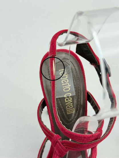 Pre - loved ROBERTO CAVALLI Red Size EU 38.5 Heeled Sandals at Reems Closet