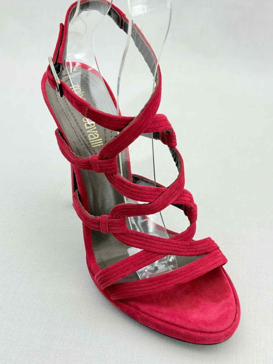 Pre - loved ROBERTO CAVALLI Red Size EU 38.5 Heeled Sandals at Reems Closet