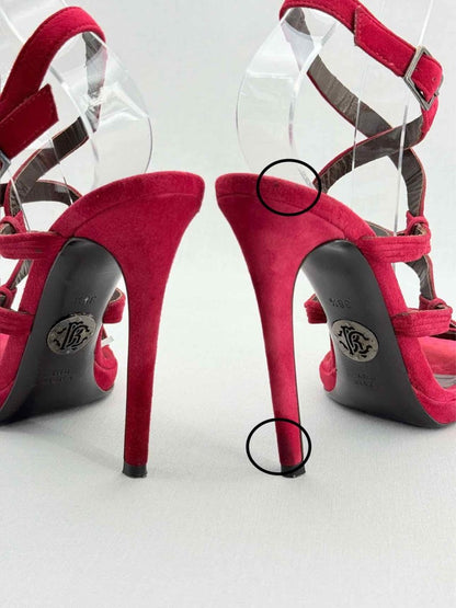 Pre - loved ROBERTO CAVALLI Red Size EU 38.5 Heeled Sandals at Reems Closet