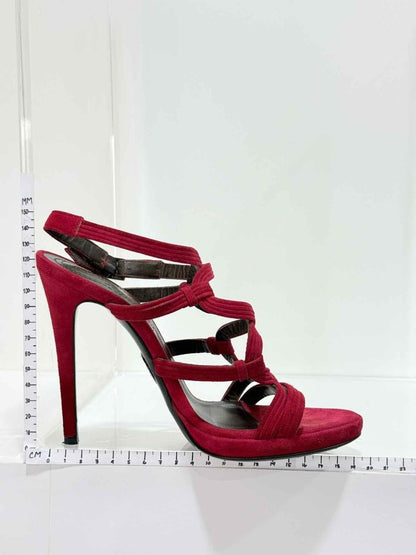Pre - loved ROBERTO CAVALLI Red Size EU 38.5 Heeled Sandals at Reems Closet