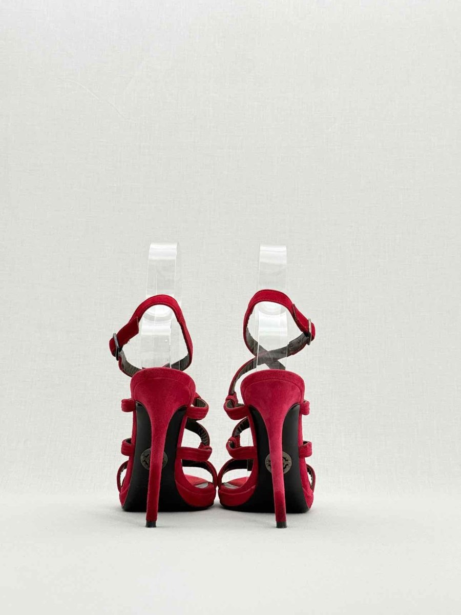 Pre - loved ROBERTO CAVALLI Red Size EU 38.5 Heeled Sandals at Reems Closet